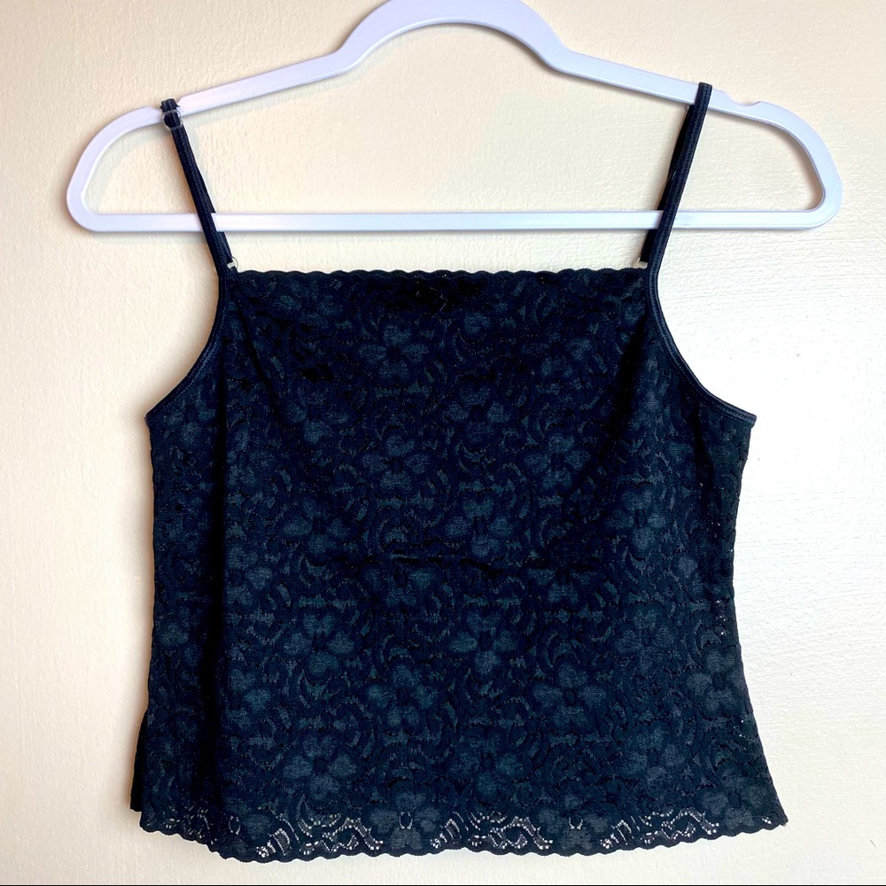 Black Lace Cami Lingerie Tank Top